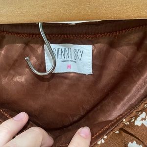 Silk Brown Floral Skirt